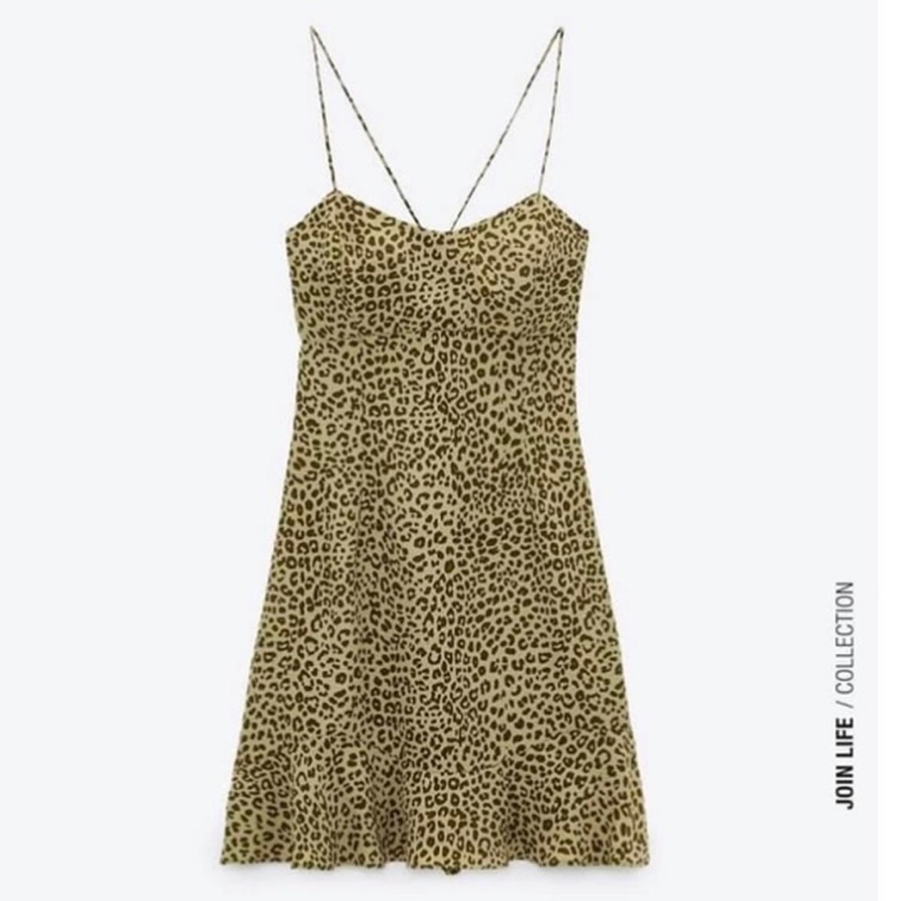 Zara Green Leopard Dress